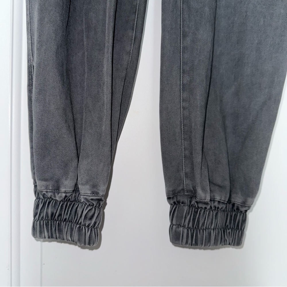 NWT Zara Grey Jumpsuit buttoned with waist tie and elastic hems, Small - Picture 14 of 14